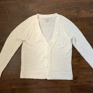 Justice White Shimmery Cardigan